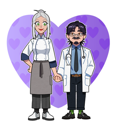 Cartoon Sara and Kenji